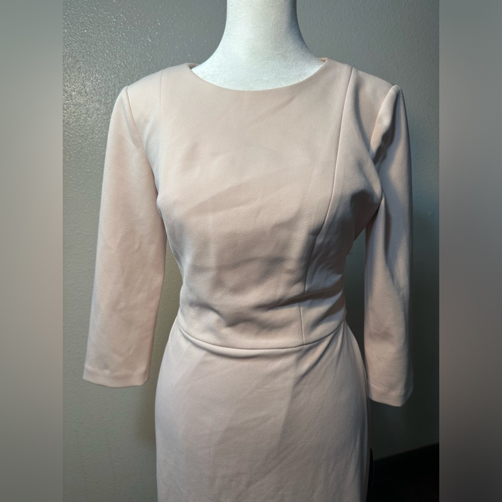 Adrianna papell knit crepe tie waist sheath dress blush pink women size 2 - Picture 9 of 17